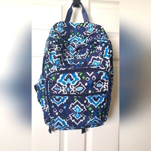 Vera Bradley Xtra Large Backpack  Ink Blue Pattern
